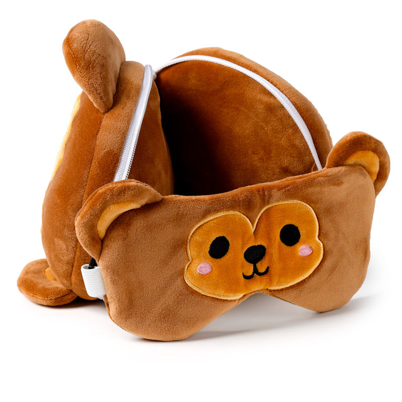 Close-up of the Relaxeazzz Travel Pillow and Eye Mask