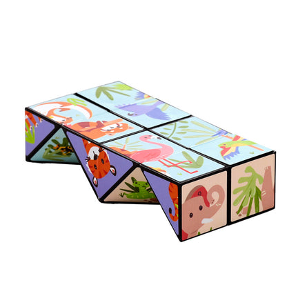Puzzle Cube Toy - Zooniverse with safety markings
