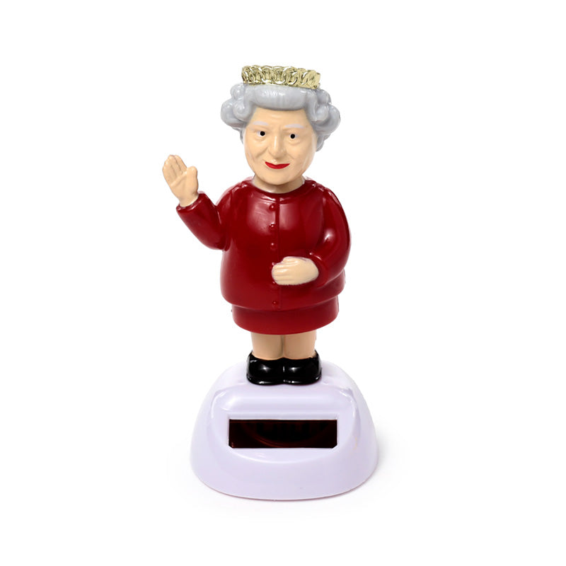 Garden display with Solar Pal ornament of Queen Elizabeth