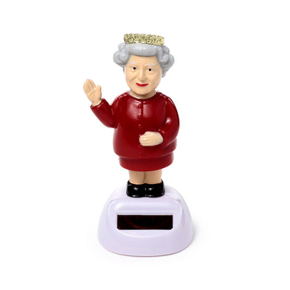 Garden display with Solar Pal ornament of Queen Elizabeth