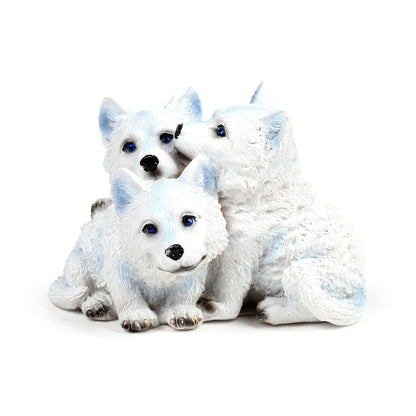 Wolf Ornament Trio of Puppies - Gift Idea