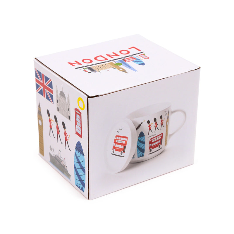 London Souvenir Mug Displayed with Coaster