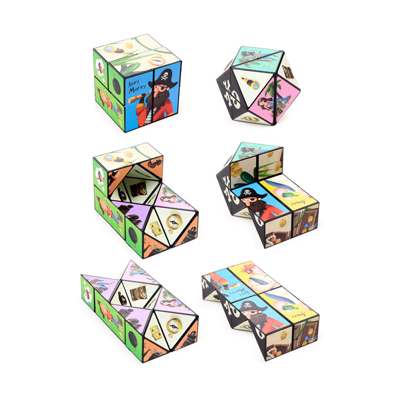 Jolly Rogers Pirate Puzzle Cube Toy - Side View