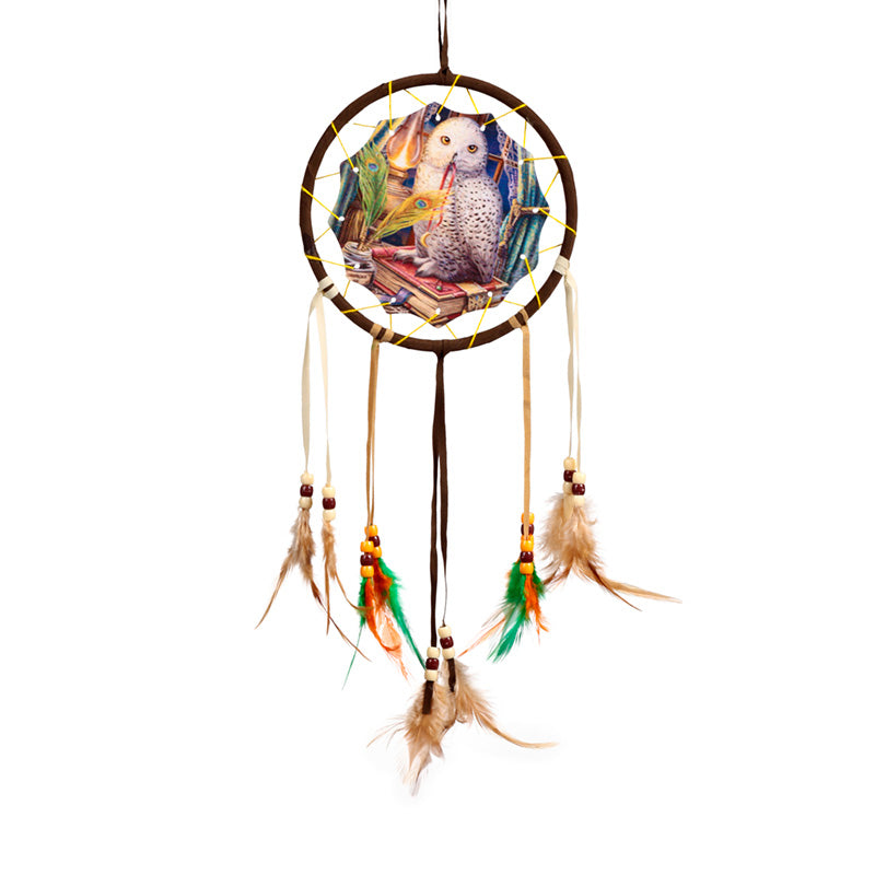 Small Dreamcatcher featuring Guardian of Spells Owl by Lisa Parker