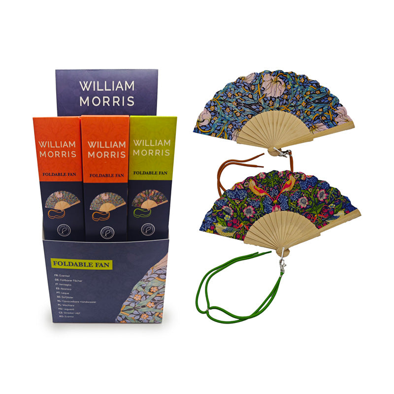 William Morris Folding Hand Fan showcasing intricate designs