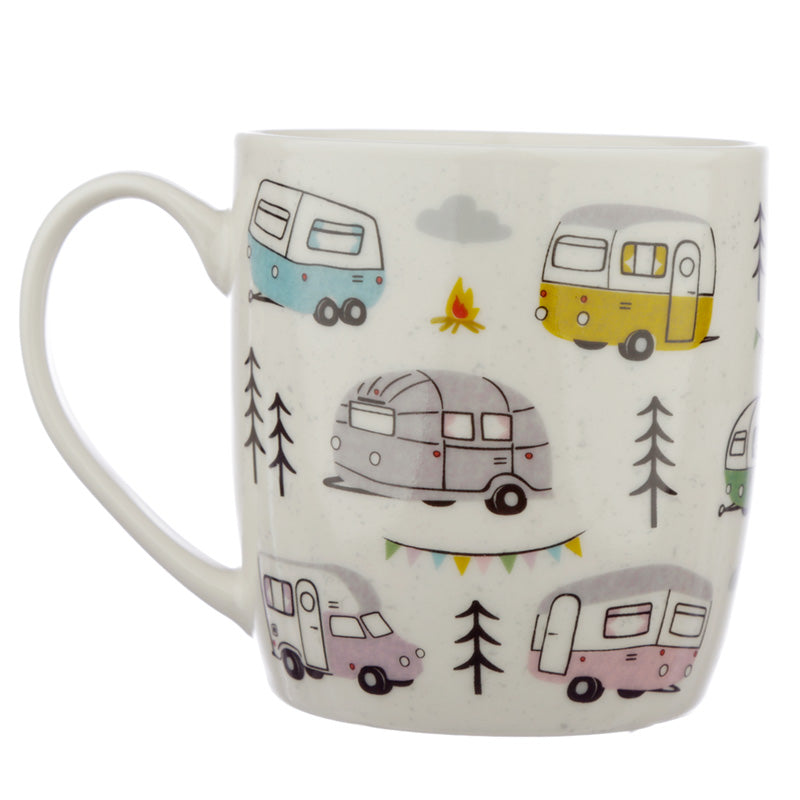 Wildwood Caravan Porcelain Mug showcasing detailed artwork