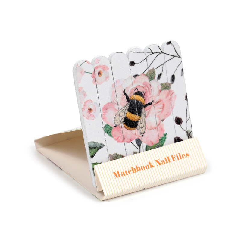 Close-up of Nectar Meadows design on Nail File Matchbook