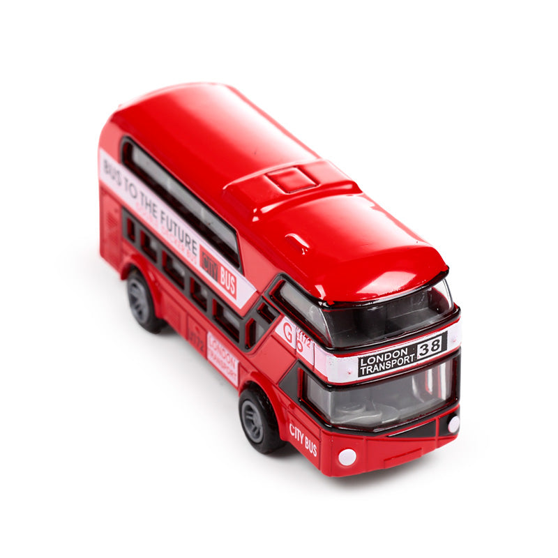 Pull Back Action Red City Bus Toy