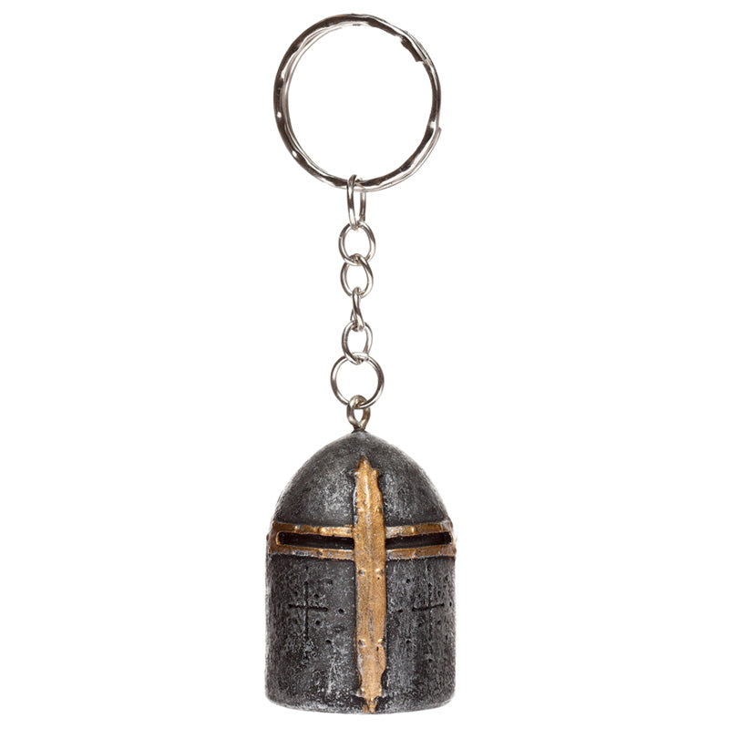 Medieval Knight Helmet Keyring - Detailed Design