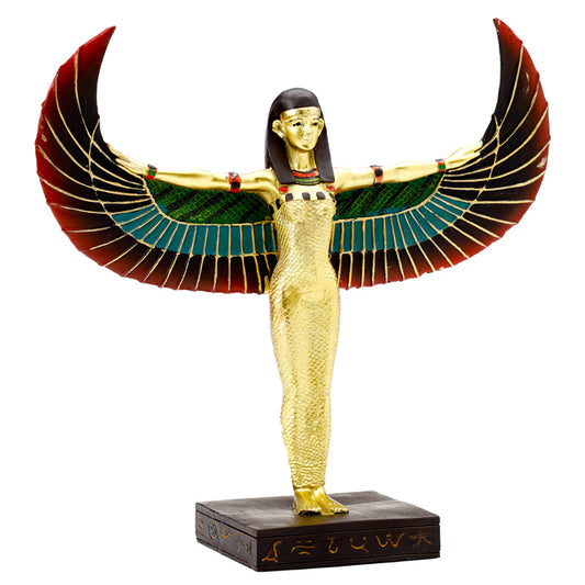 Gold Egyptian Winged Standing Isis Figurine