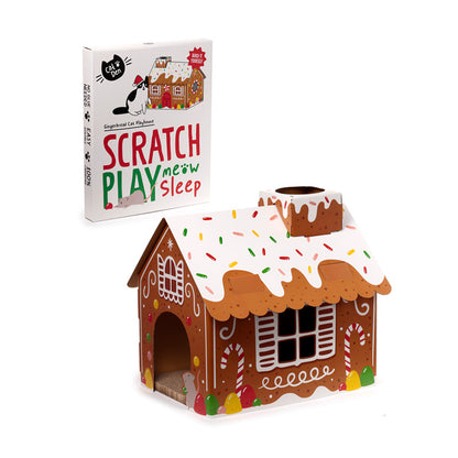 Decorative cat den in festive gingerbread design