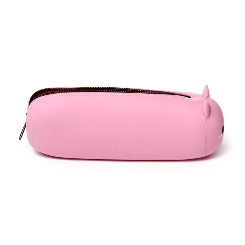 Adoramals Pig Silicone Pencil Case - With stationery
