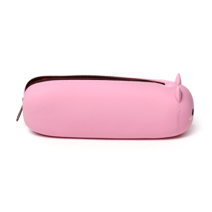Adoramals Pig Silicone Pencil Case - With stationery