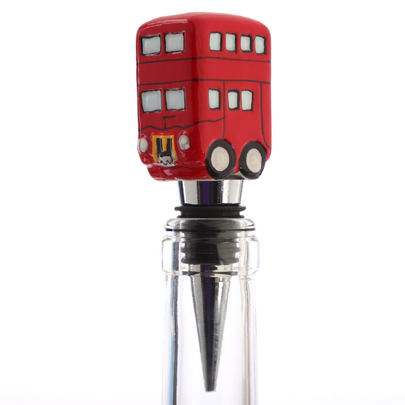 Ceramic Routemaster Bus bottle stopper displayed on table