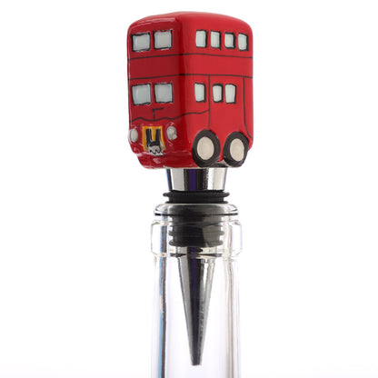 Ceramic Routemaster Bus bottle stopper displayed on table