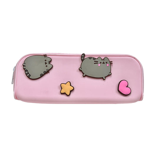Pusheen the Cat silicone pencil case with stars and hearts