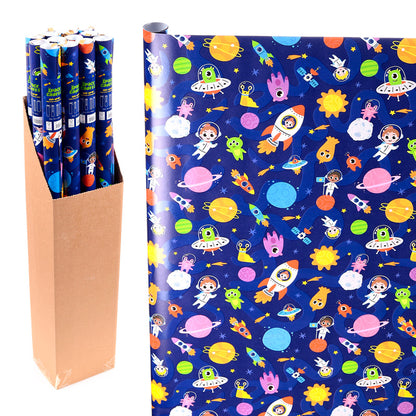 Space Cadet Wrapping Paper Roll on Display