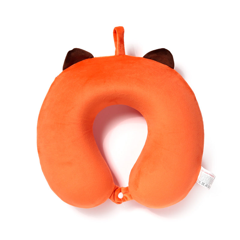 Adoramals Ru the Red Panda travel pillow in a cozy setting