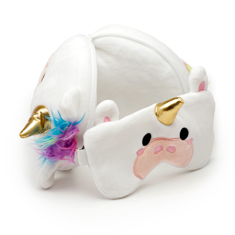 Close-up of the Relaxeazzz Unicorn Travel Pillow design