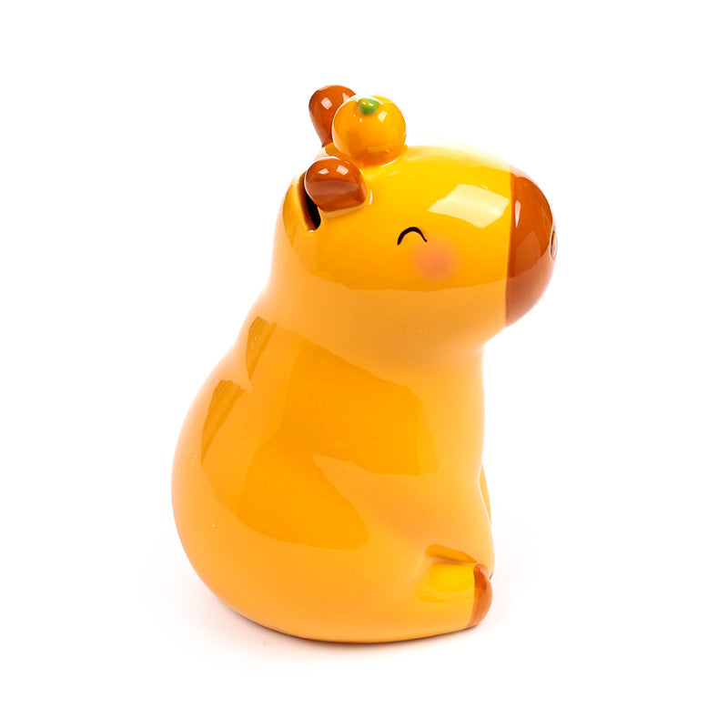 Ceramic money box featuring a capybara