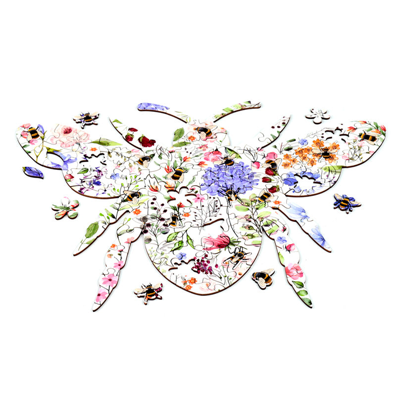 Vibrant floral illustration of Nectar Meadows Bee puzzle