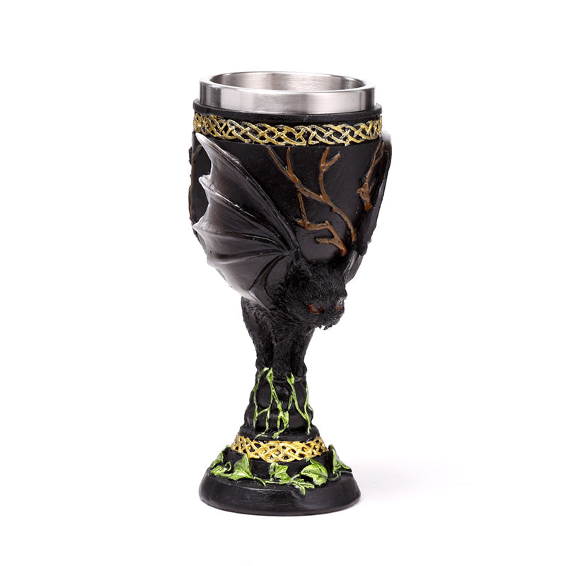 Decorative Goblet with Bat Design