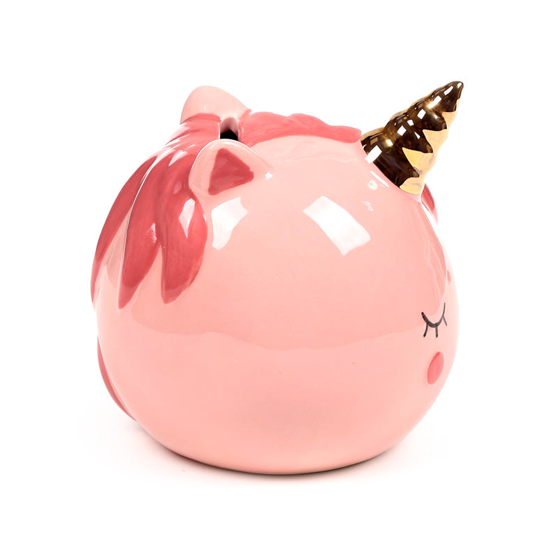 Ceramic Money Box Enchanted Rainbows Unicorn Pink gift idea