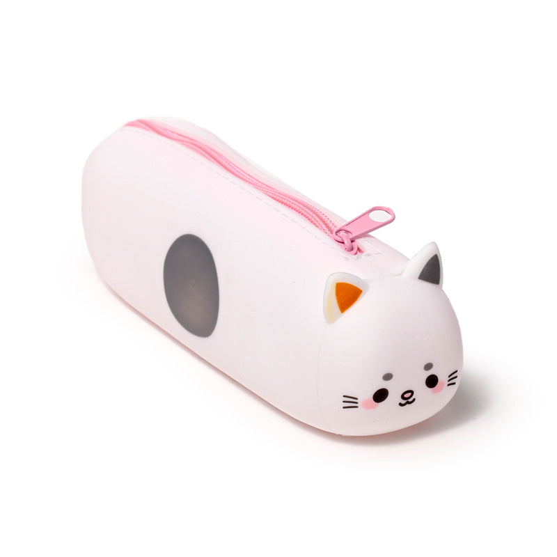 Adoramals Cat Silicone Pencil Case - Front View
