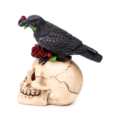 Gothic skull ornament displayed on shelf