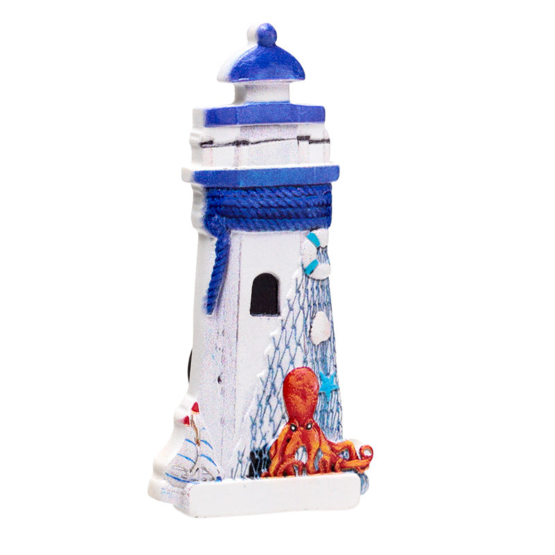 Resin and Metal Lighthouse Magnet for Home Decor