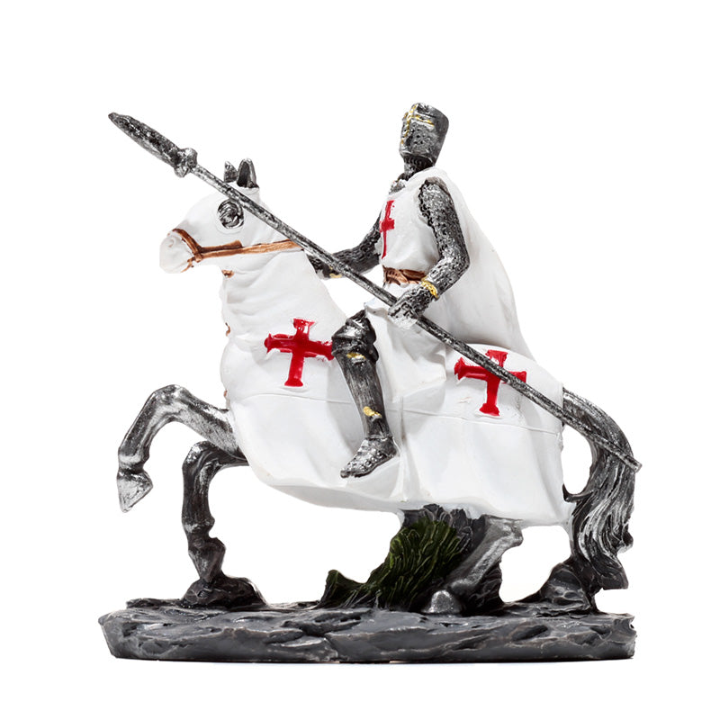 Side view of Crusader Knight Ornament on Horse