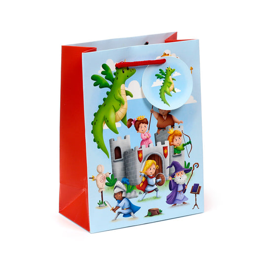 Knights & Dragons Medium Gift Bag - Front View