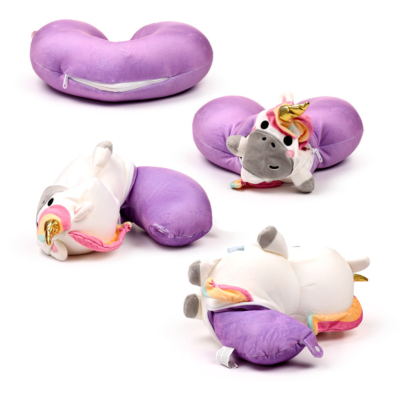 Astra the Unicorn plush toy travel pillow