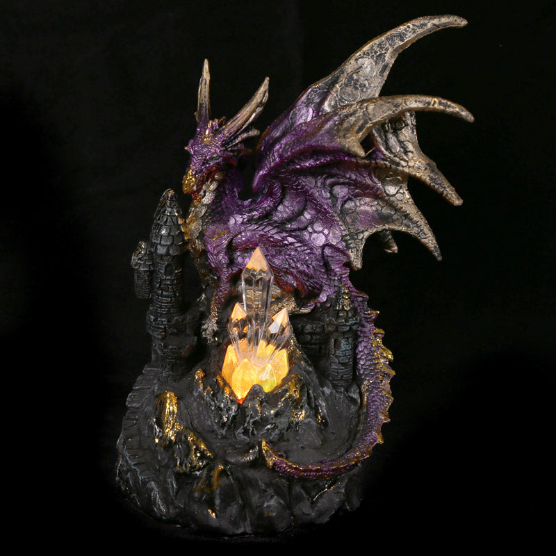 Close-up of the LED Crystal Castle Dragon Figurine