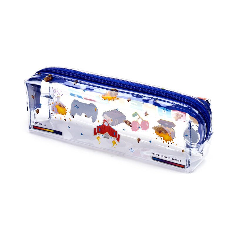 Clear Window Pencil Case - Game Over on desk