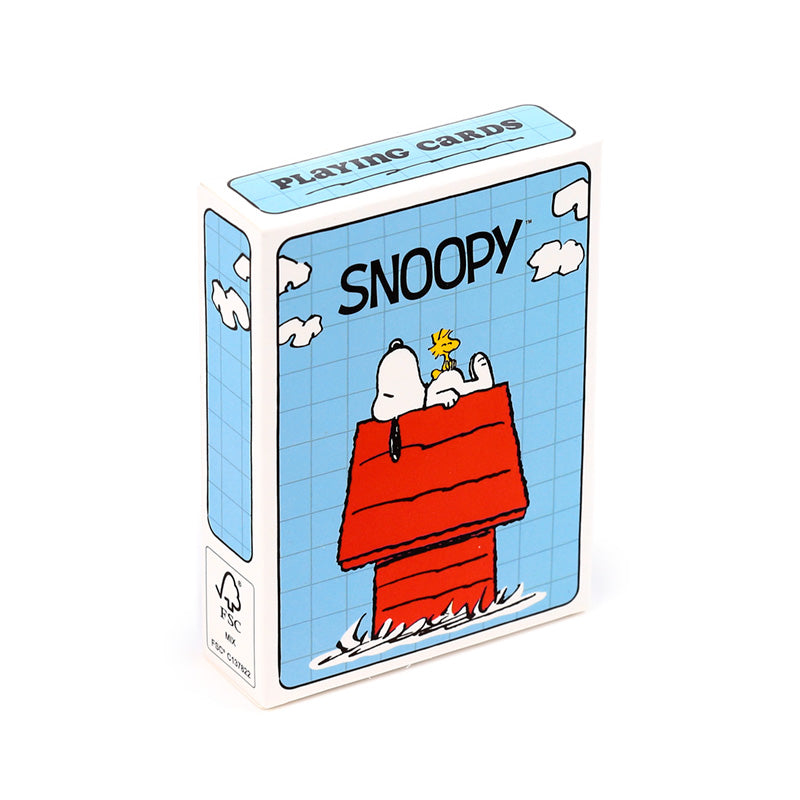 Peanuts playing cards showing card designs