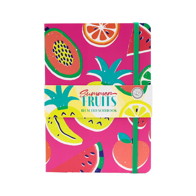 Eco-Friendly A5 Lined Notebook with Summer Fruits Design