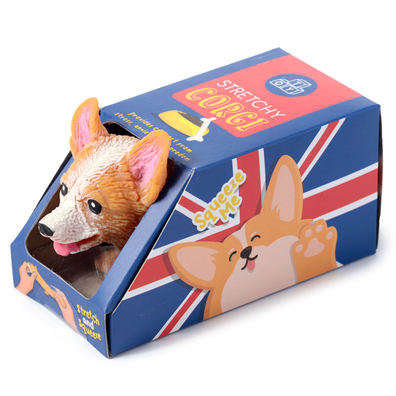 Fun Kids Corgi Stretch Toy in vibrant colours