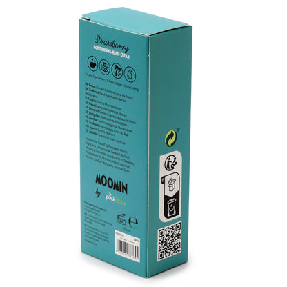 Moomin Hand Cream tube with floral background
