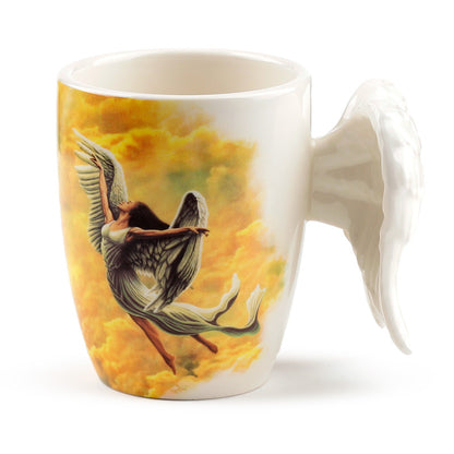 Elegant Angel Wings Shaped Handle Mug