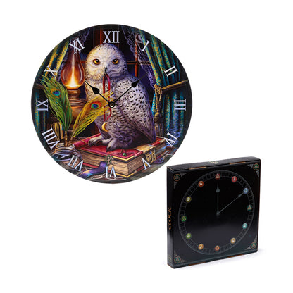 Lisa Parker Guardian of Spells Owl Wall Clock with intricate details