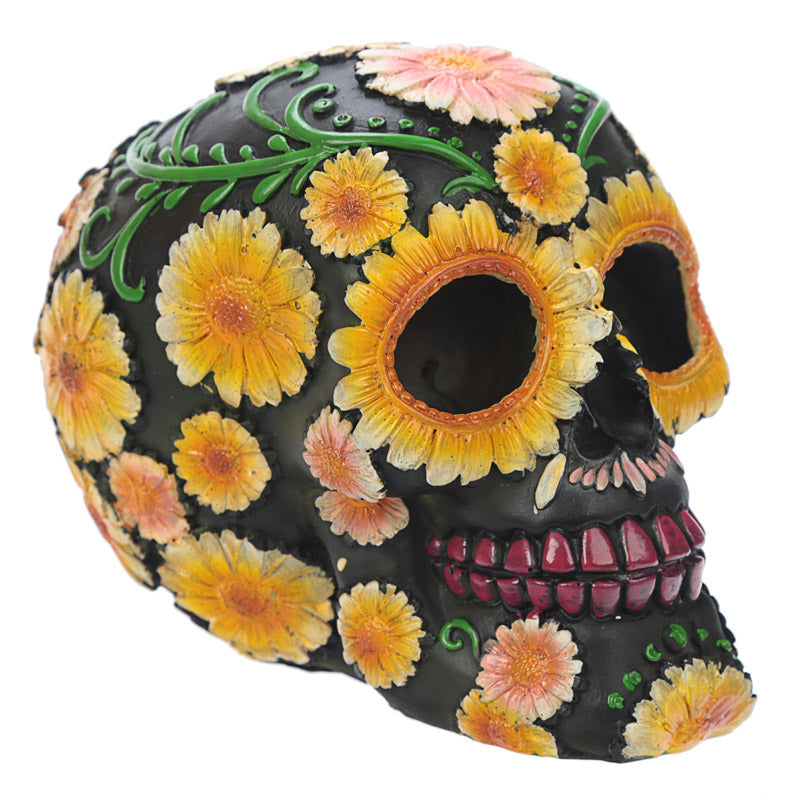 Daisy Skull displayed as home decor accent