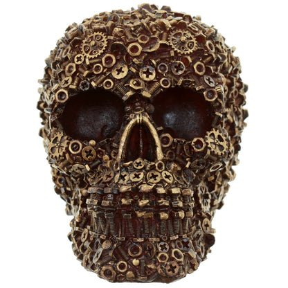 Side view of Gothic Collectable Nuts and Bolts Skull Decoration