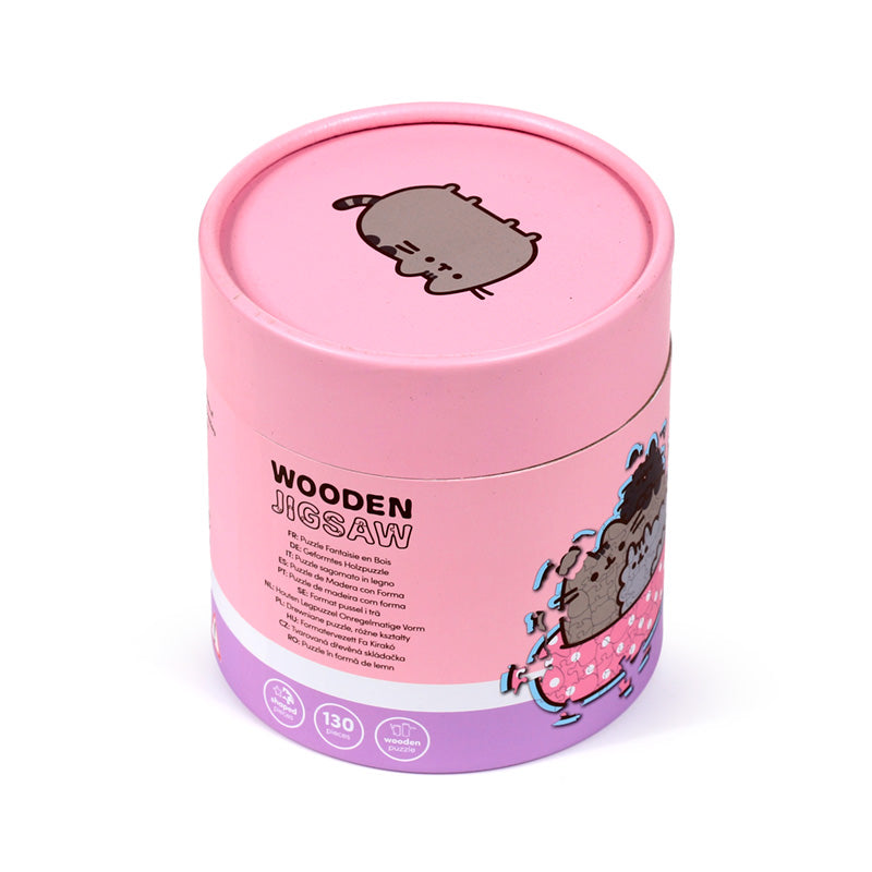 Family members enjoying Pusheen puzzle together