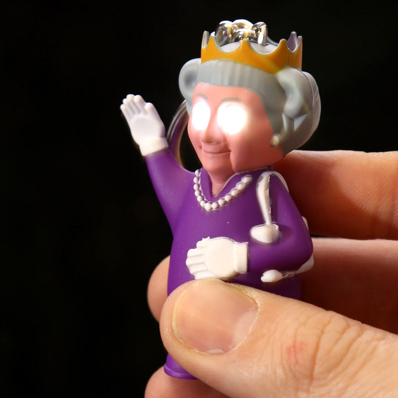LED Light & Sound Keyring - Rule Britannia Queen with packaging