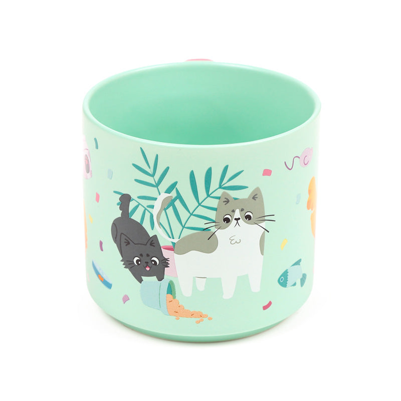 Large cat-themed porcelain mug