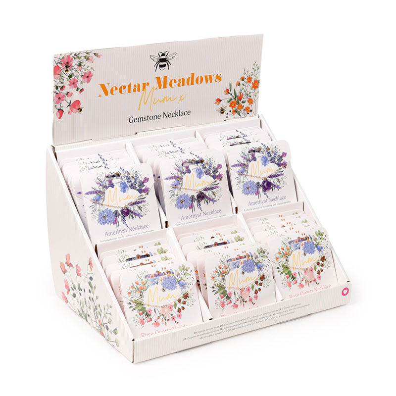 Gemstone Necklace - Nectar Meadows Mum with Rose Quartz and Amethyst