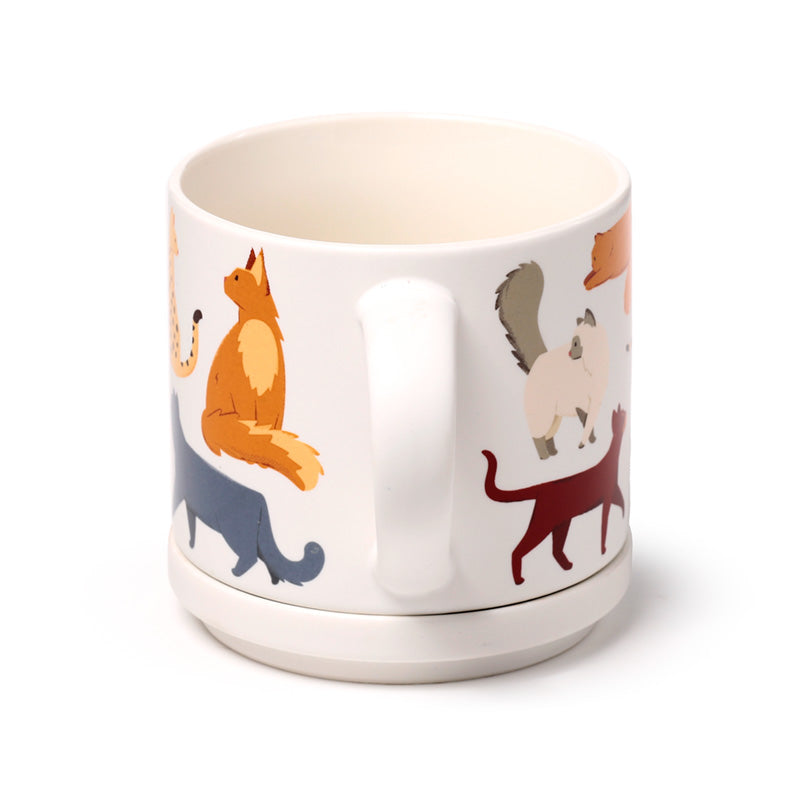 Porcelain Mug Set for Cat Lovers