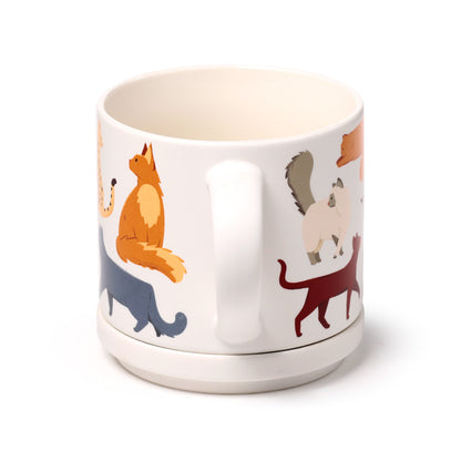 Porcelain Mug Set for Cat Lovers