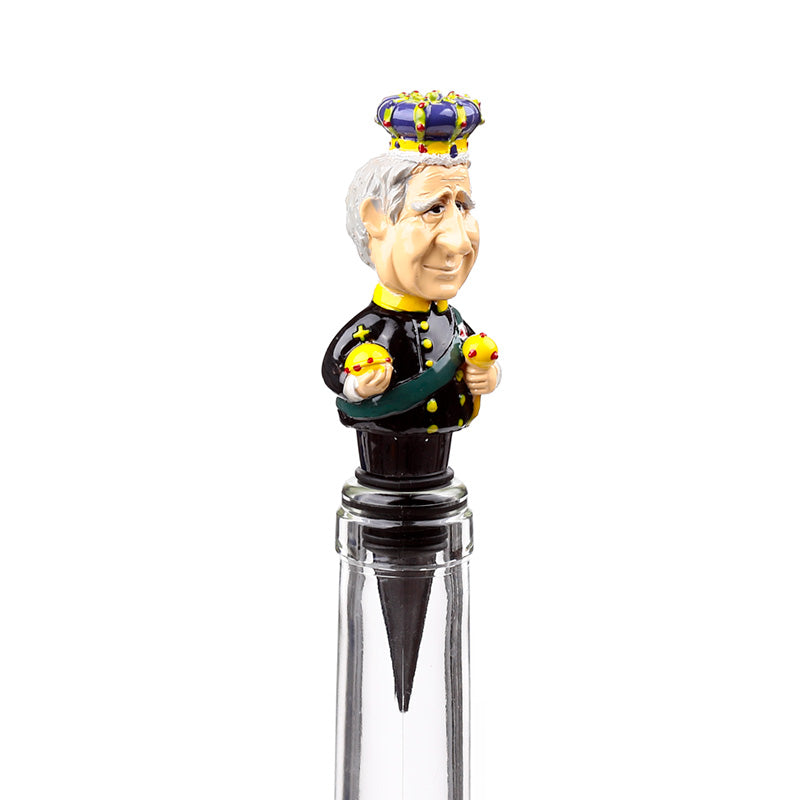 Detailed resin bottle stopper of King Charles III